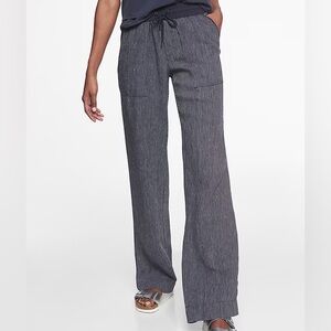 Athleta Navy Striped Trousers